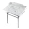 Kingston Brass 30 Carrara Marble Console Sink with Brass Legs, Marble WhitePolished Chrome LMS3030MBSQ1 - alternate 1